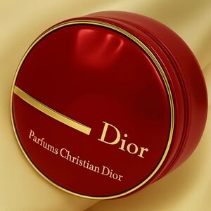 Christian Dior Vintage Red & Gold Cosmetic Pouch Parfums Toiletry Bag F096175300